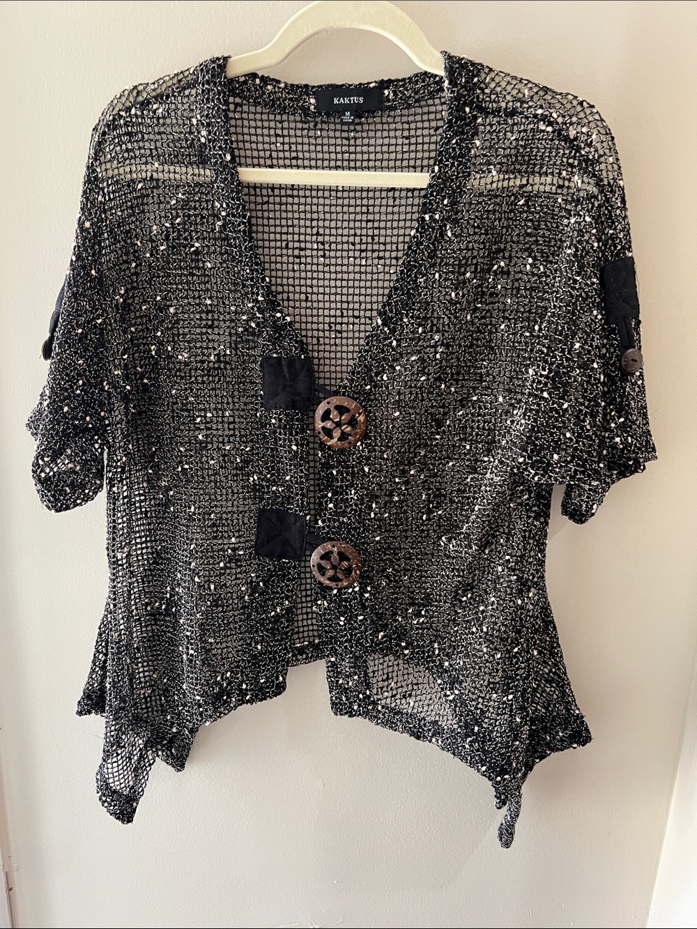 Kaktus Black Knit Short Sleeve Cardigan
